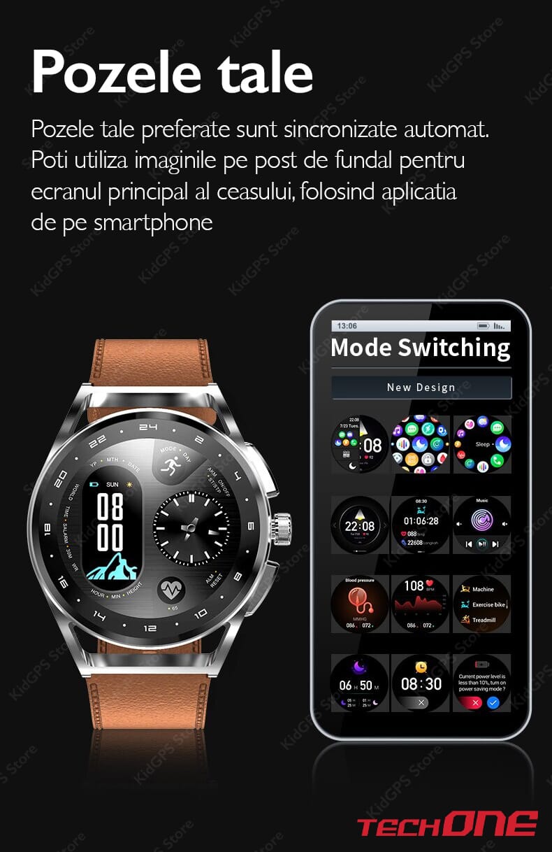 Ceas smartwatch barbati TechONE H8S Ceas smartwatch barbati TechONE H8S